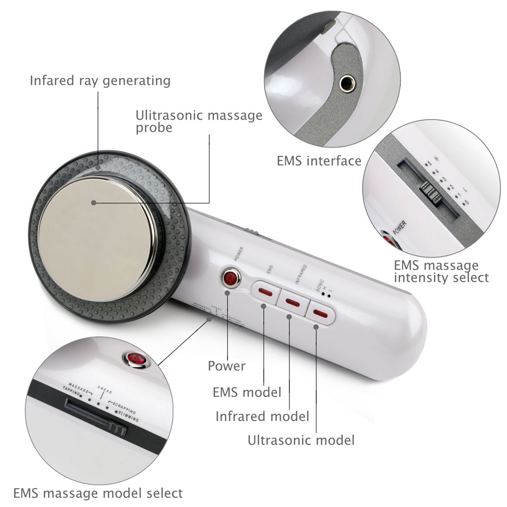 3 in 1 Ultrasonic Cavitation E - Galvanic Skin Sensor บทวิจารณ์และราคา