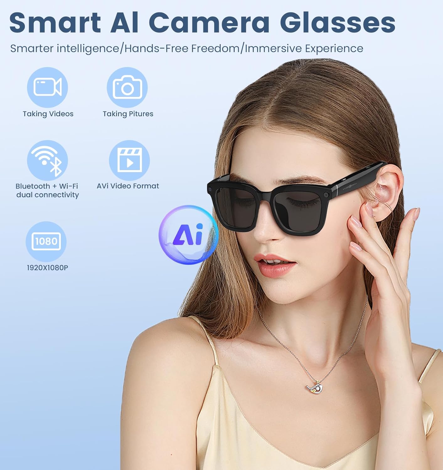 AI Smart Camera Glasses 1080P  - Smart Glasses Lens บทวิจารณ์และราคา
