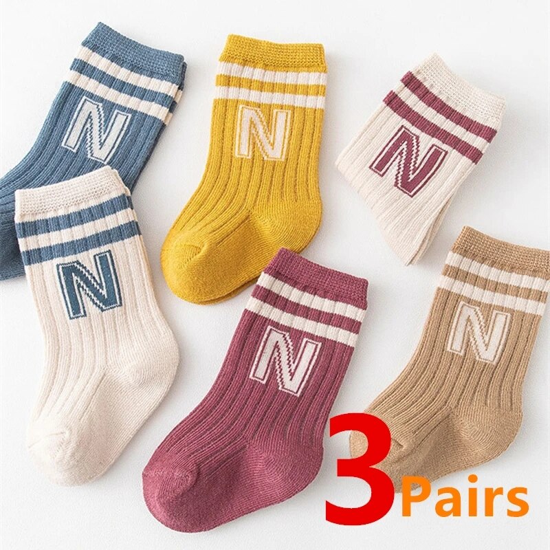 3 Pairs Baby Letter Socks Knit - Baby Sock Oximeter บทวิจารณ์และราคา