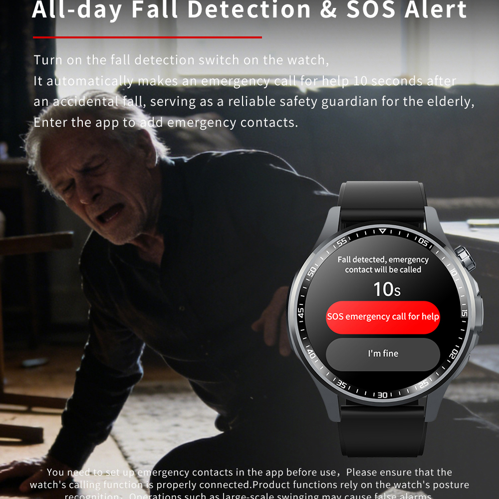 Men Smart Watch Ultra HD Scree - Fall Detection Watch บทวิจารณ์และราคา