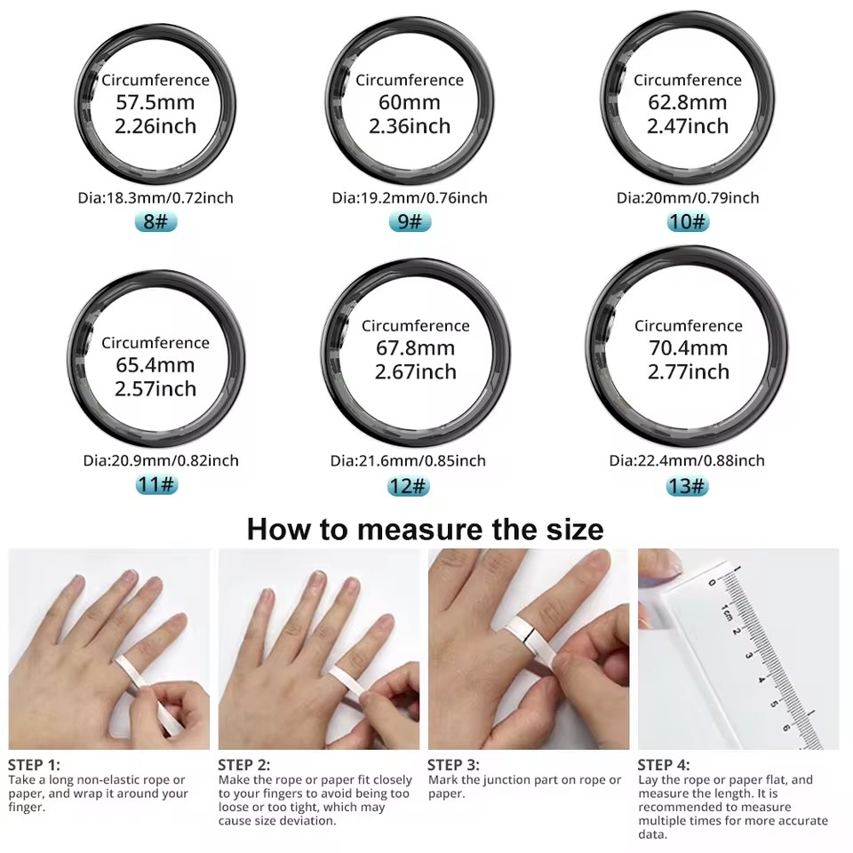 Smart Ring Men Women with Char - Temperature Ring Skin บทวิจารณ์และราคา
