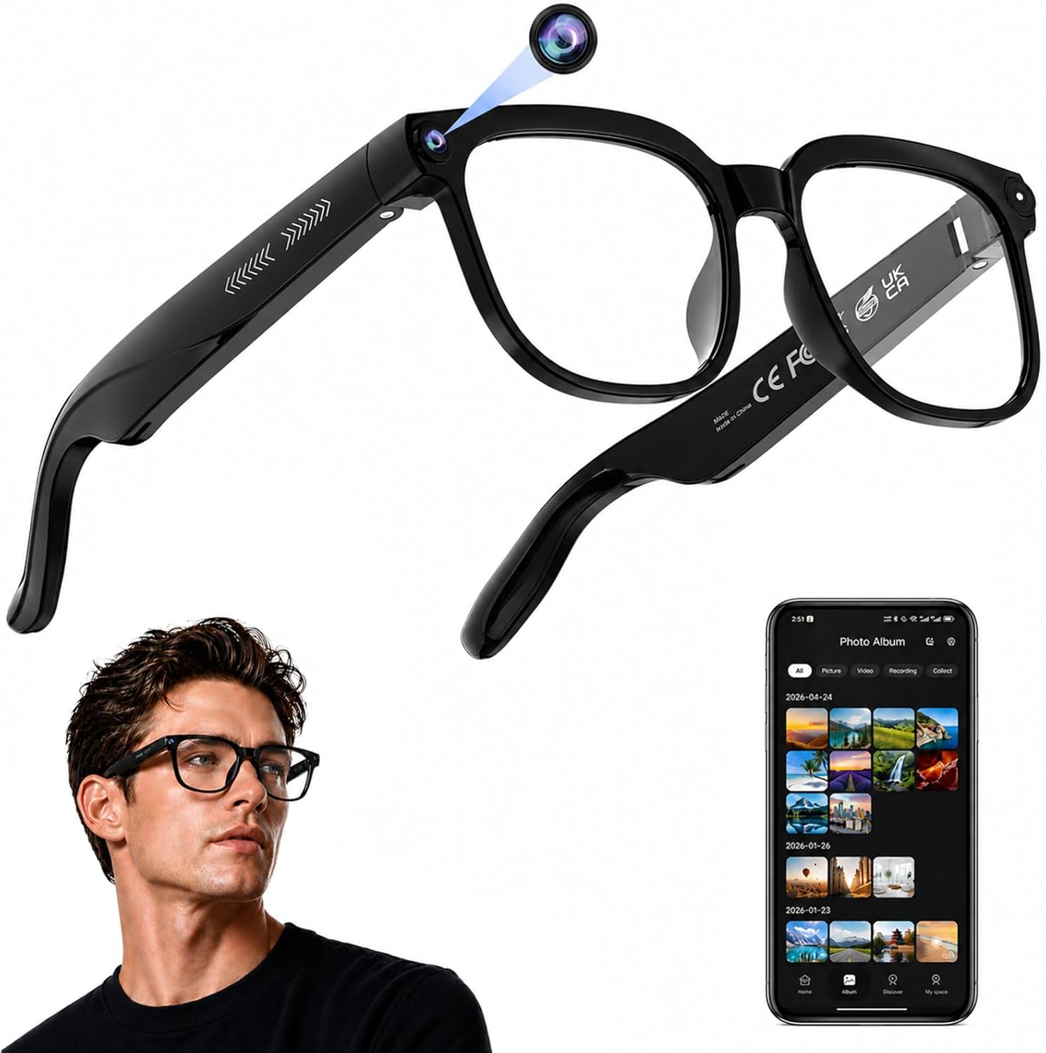 AI Smart Glasses: 4K Camera, R - Smart Glasses Lens บทวิจารณ์และราคา