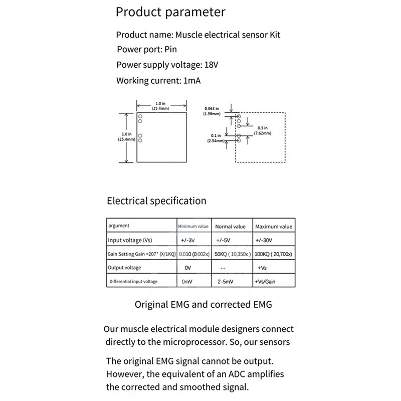 B50B-3X Muscle Electrical Sens - Muscle Sensor Emg บทวิจารณ์และราคา