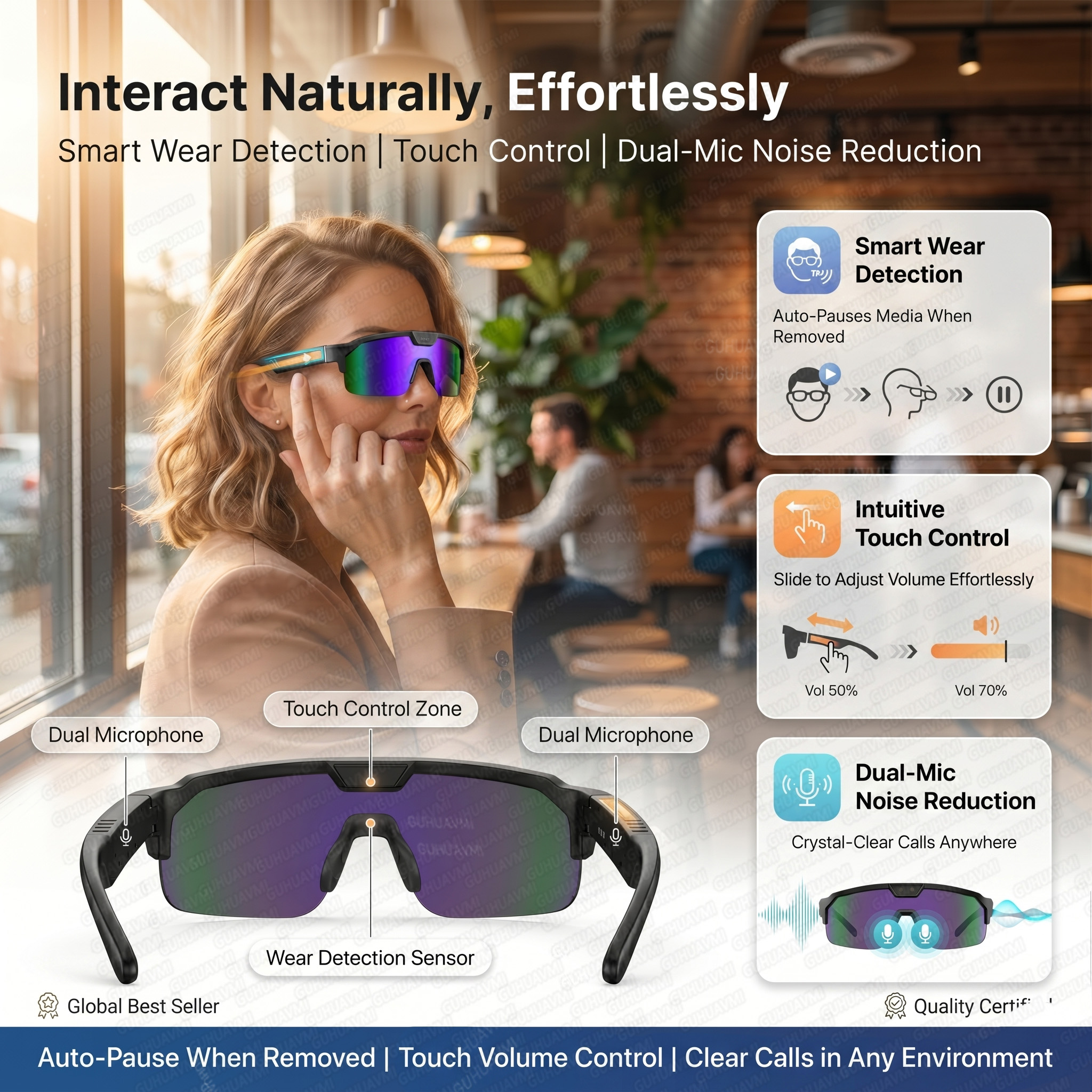 Smart Glasses with 4K HD Anti- - Smart Glasses Lens บทวิจารณ์และราคา